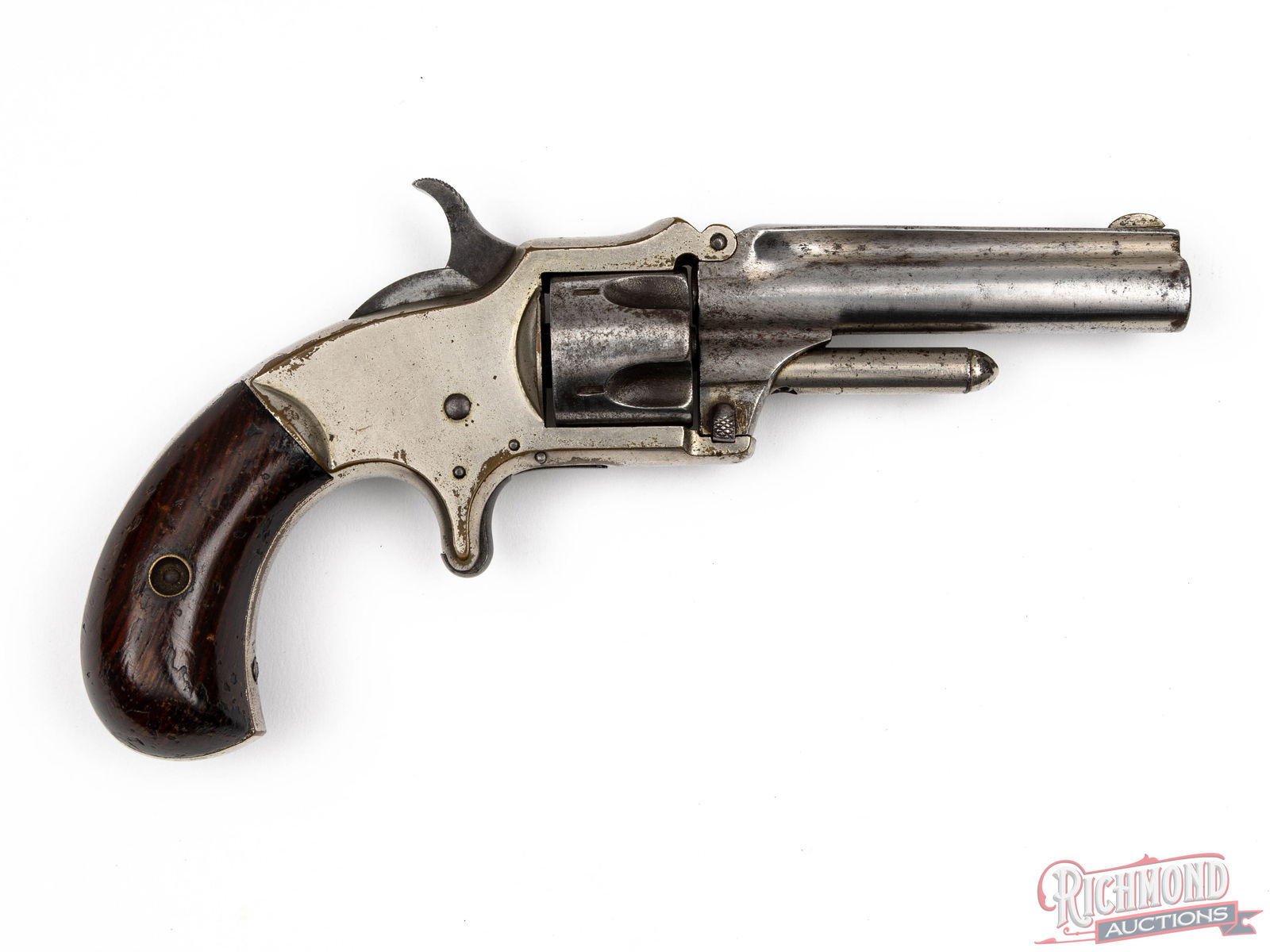 Antique JM Marlin XXX Standard 1872 .30 Rimfire Single Action Pocket Revolver - 2