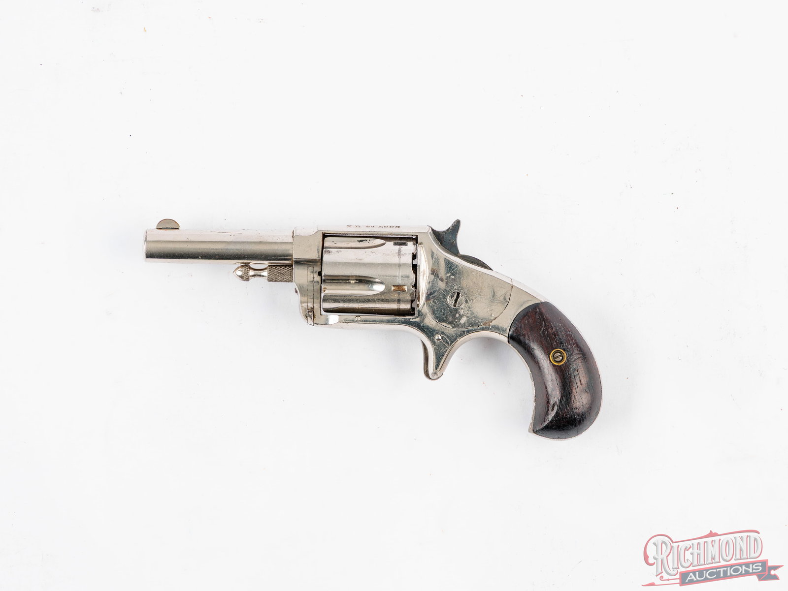 Antique Hopkins & Allen XL .30 Long Rimfire Nickel Revolver (1 of 2)