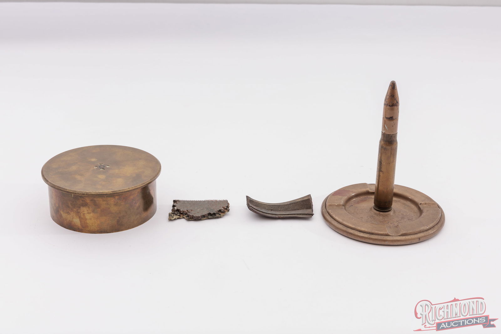 2 Military Shell Casing Ashtrays And Fragments - 2