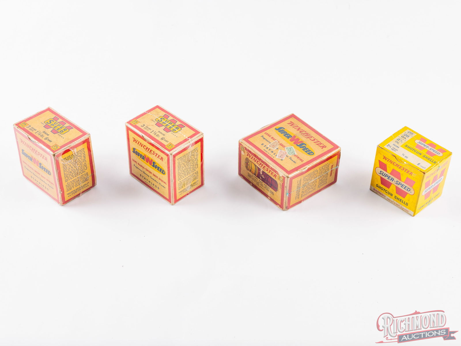Four Factory Full Collector Winchester Super Speed Shotshell Boxes 12, 16 & 28 GA (1 of 2)
