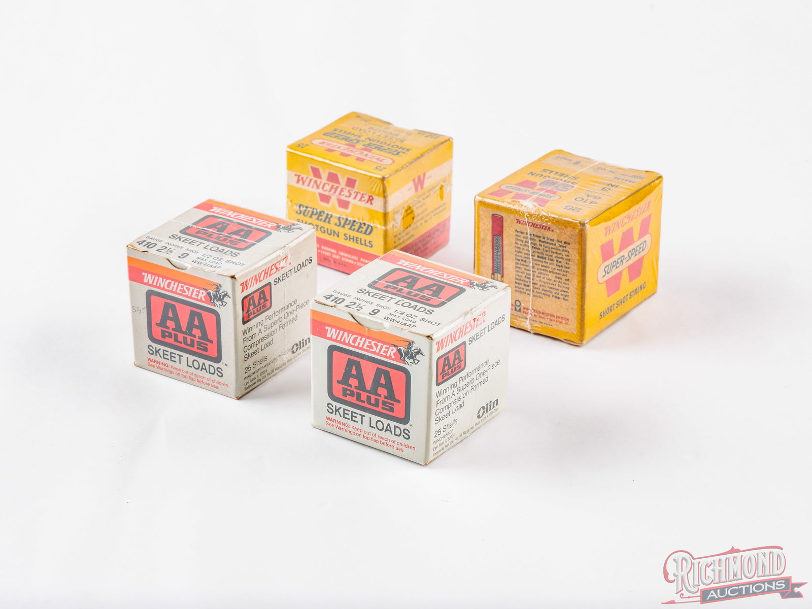 Four Winchester 410 GA Shotshell 63 Rounds in Vintage Boxes - 2