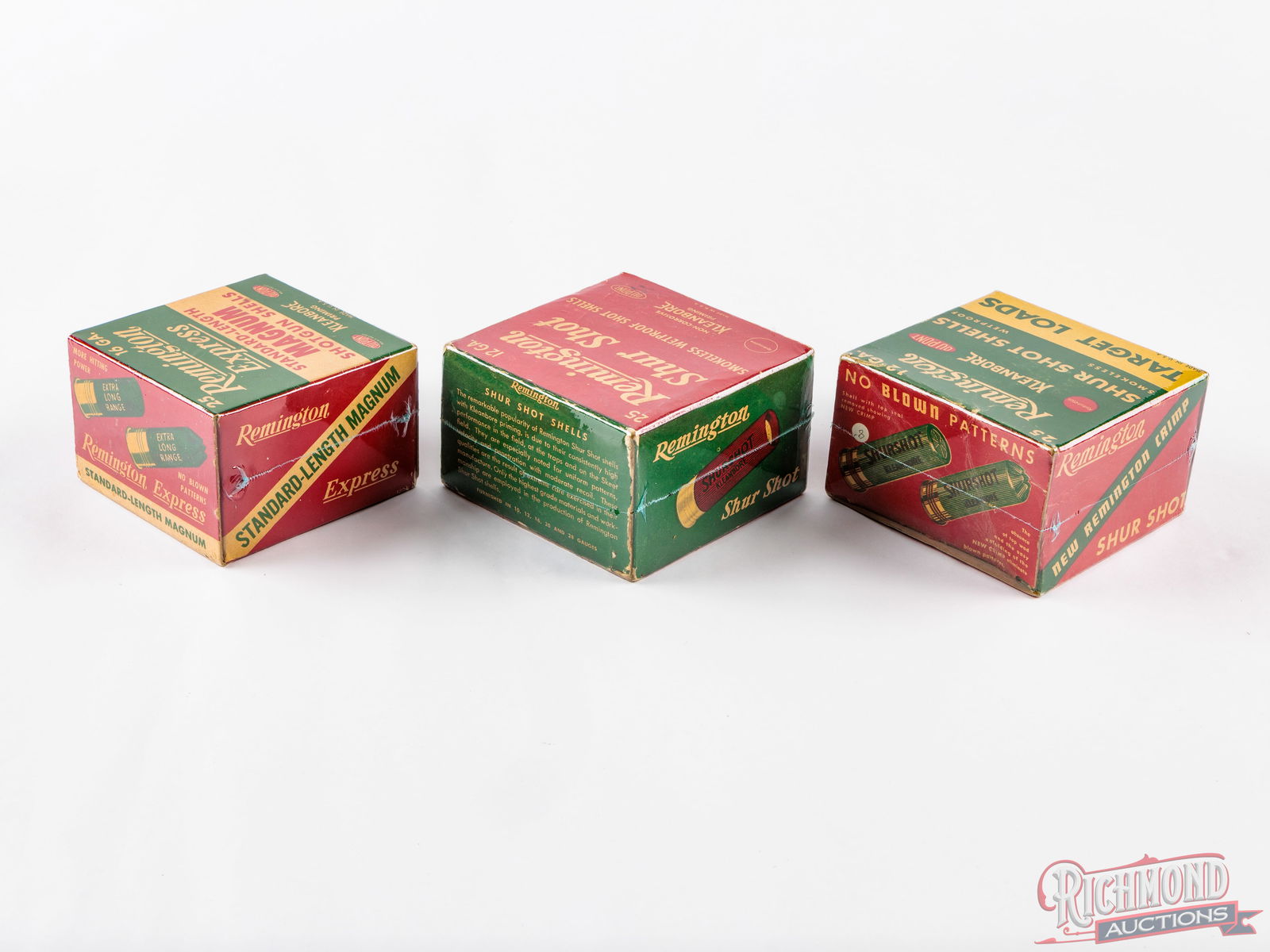 Three Collector Remington 12 & 16 GA Magnum Shotshell Boxes One Full - 2