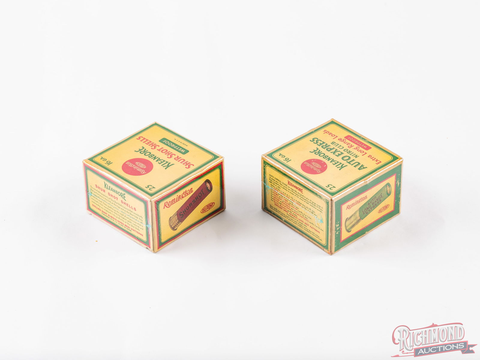 Two Remington DuPont 16 GA Collectible Shotshell Boxes One Factory Full - 2