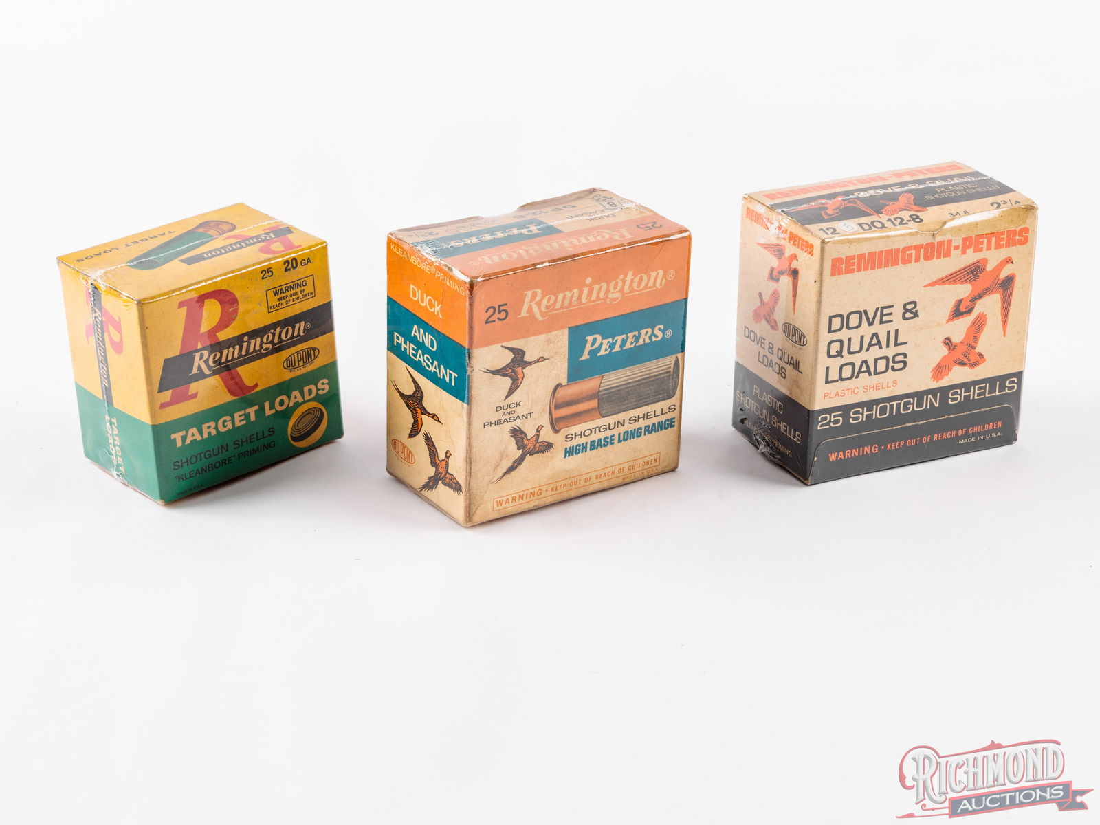 Three Collectible Remington & Peters Shotshell Boxes 12 & 20 Gauge (1 of 2)