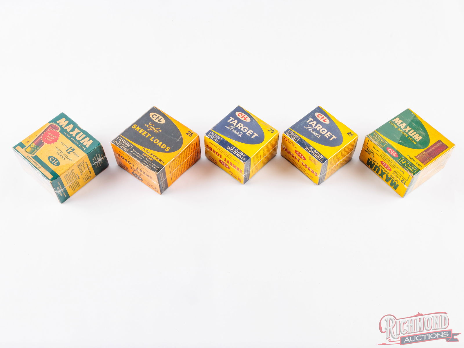 Lot Of 5 Vintage C-I-L Collector Shotshell Boxes 12 & 20 Gauge (1 of 2)