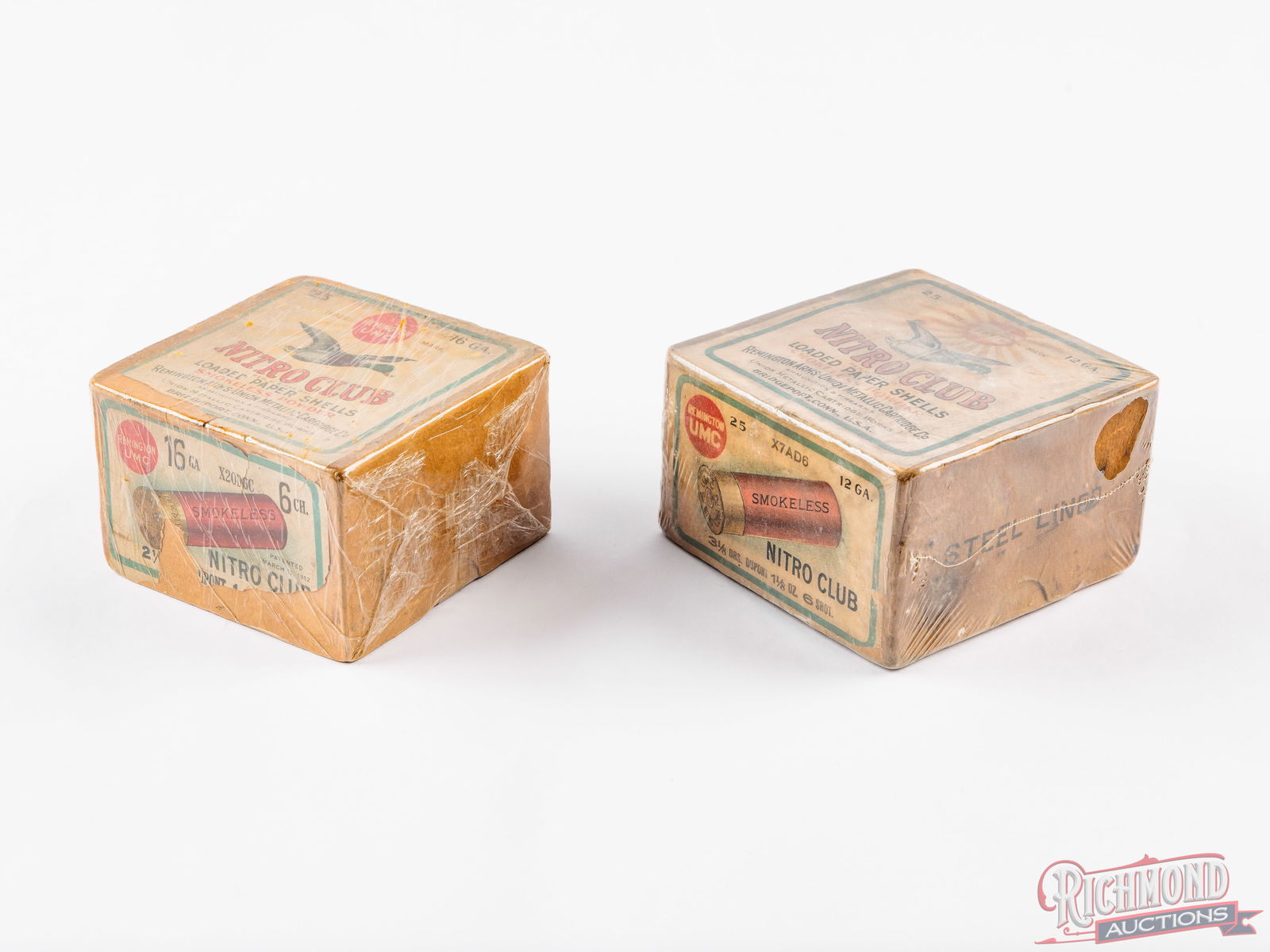Two Remington UMC Nitro Club Mallard Duck Two-Piece Shotshell Boxes 12 & 16 Gauge (1 of 2)
