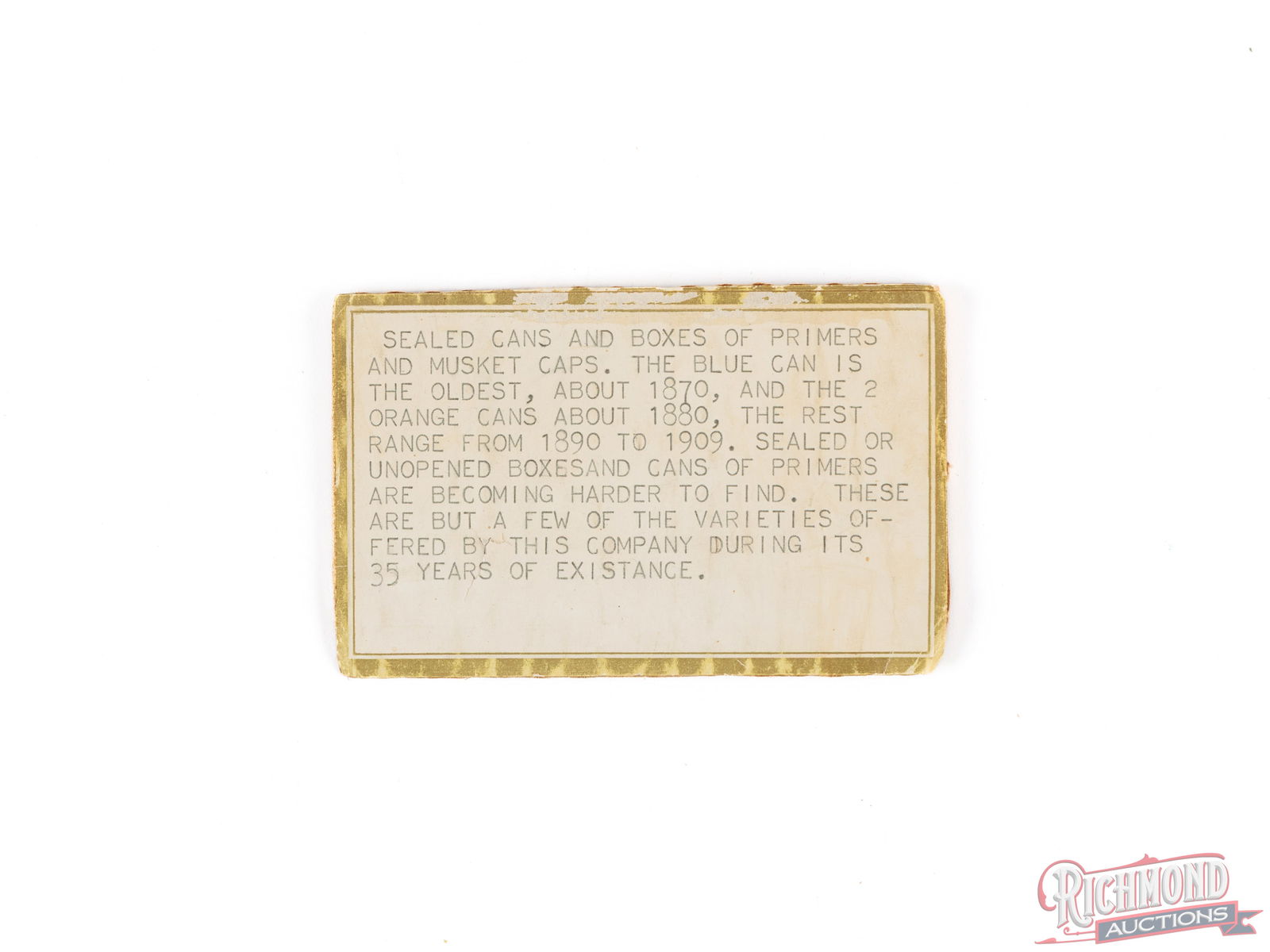 Collectors Lot Of U.M.C Primer Tins And Boxes In Display Case - 6