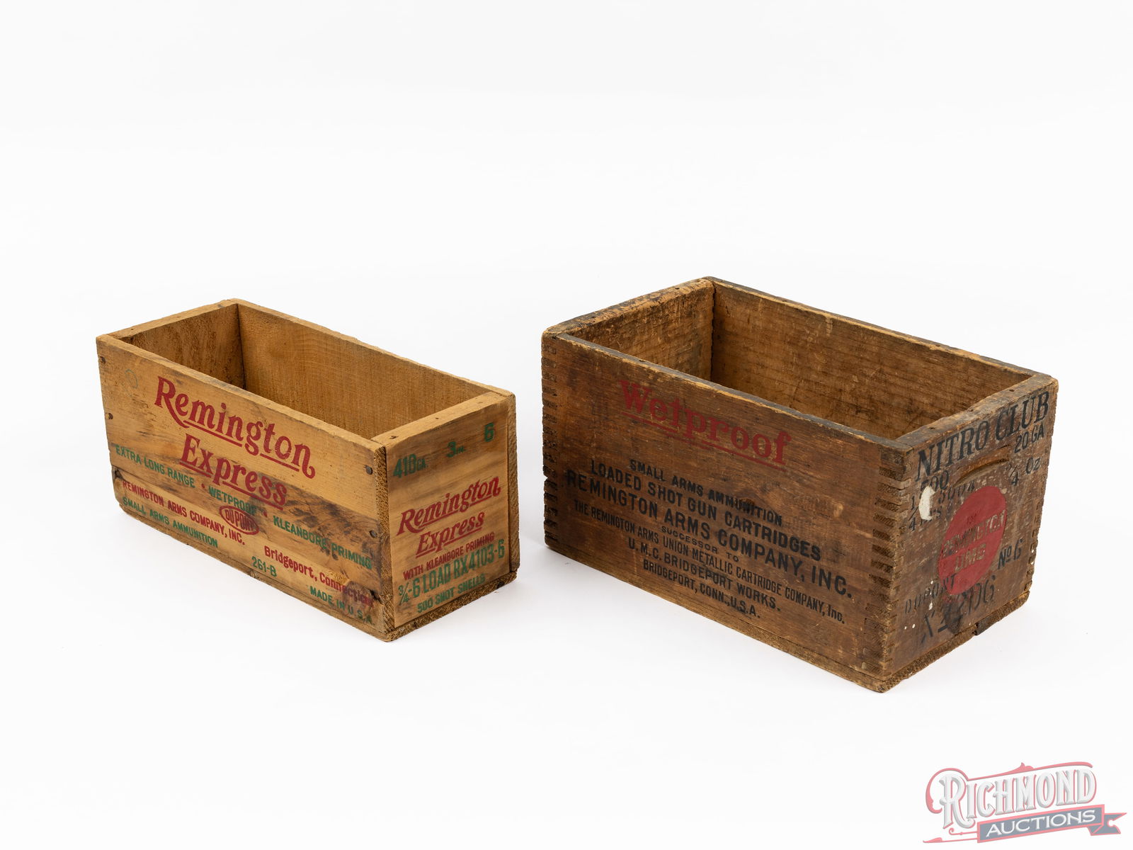 2 Remington Express And Nitro Club Wooden Shot Shell Boxes - 2