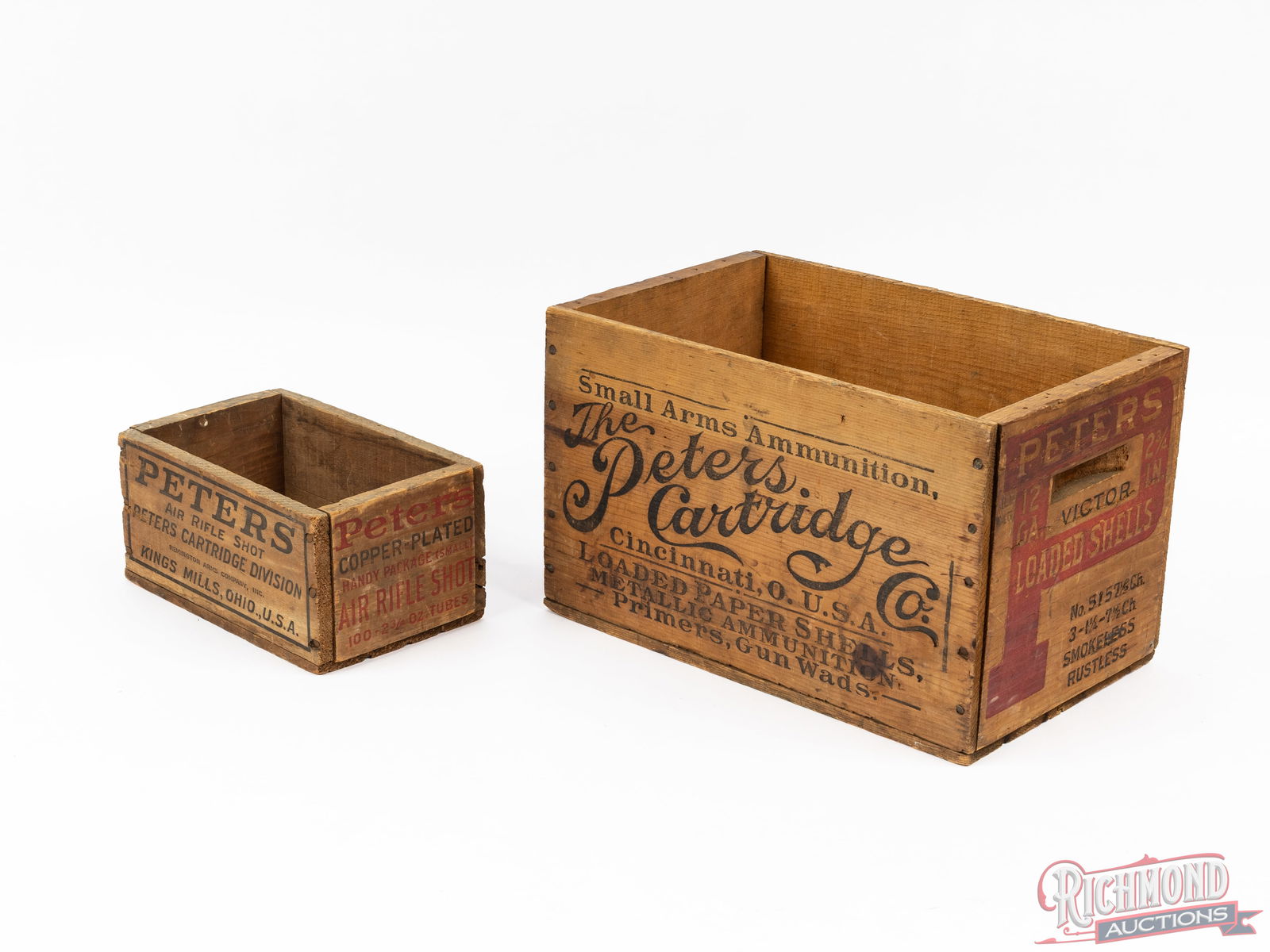 2 Peter's Cartridge Company Wooden Ammunition Boxes - 2