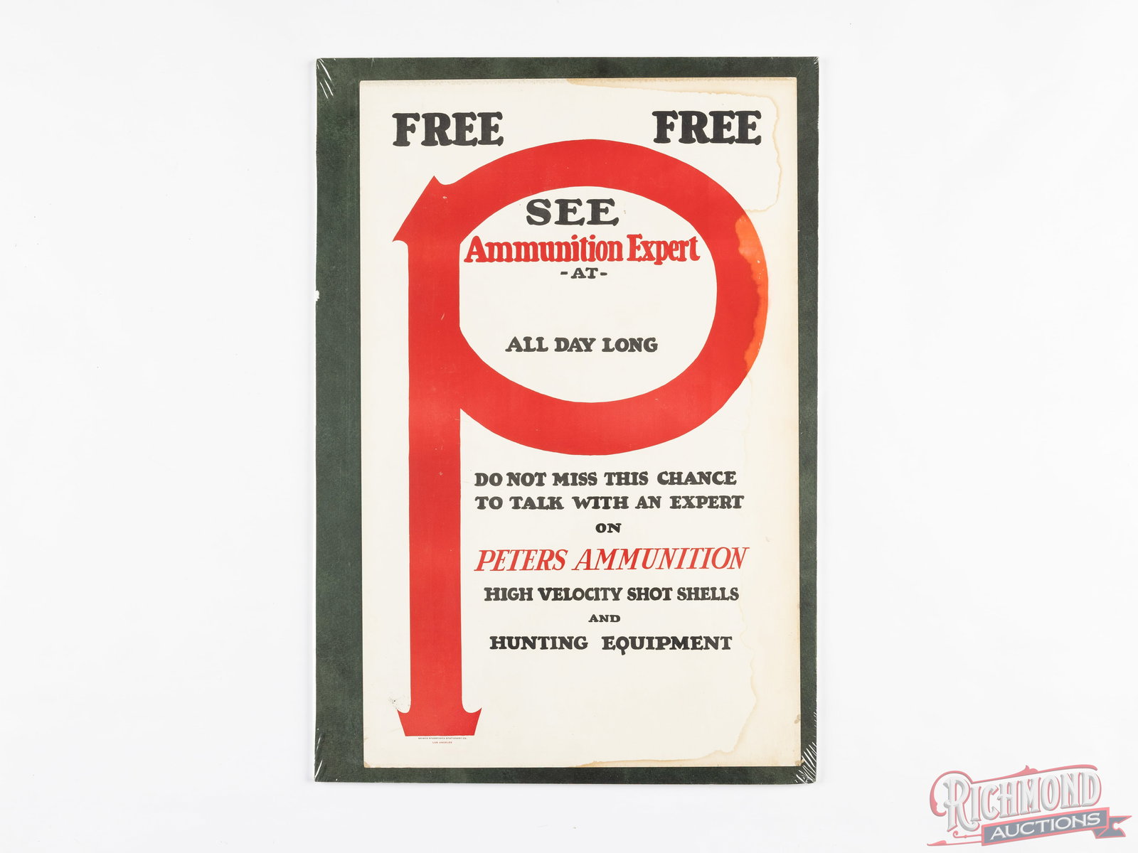 Peters Ammunition Cardboard Display "See Ammunition Expert" (1 of 1)