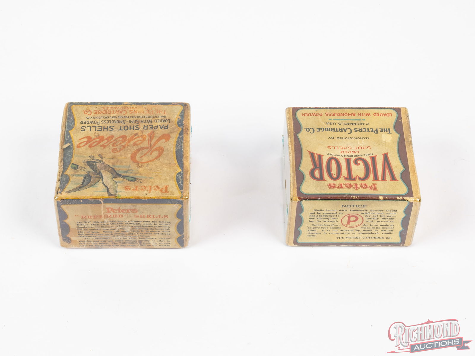 Two Peters Collector Shotshell Boxes Rare 10 Gauge Referee and 12 Gauge Victor - 2