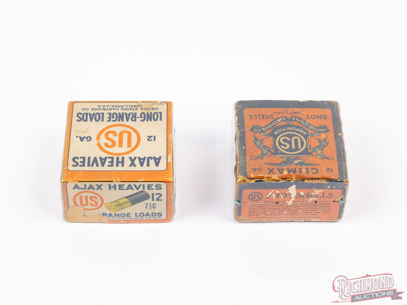 Two US Cartridge Co Climax & Ajax Heavies 12 Gauge One Full Collector Shot Shell Boxes - 2