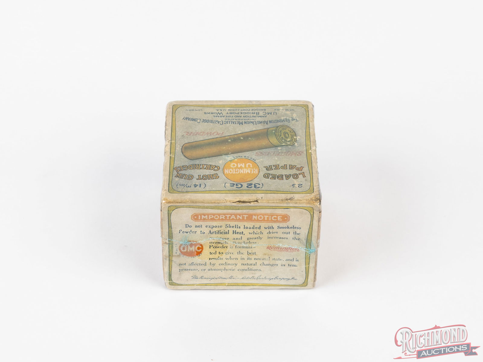 Full Partially Sealed Remington UMC 32 Gauge Two-Piece Paper Shot Shell Box - 2