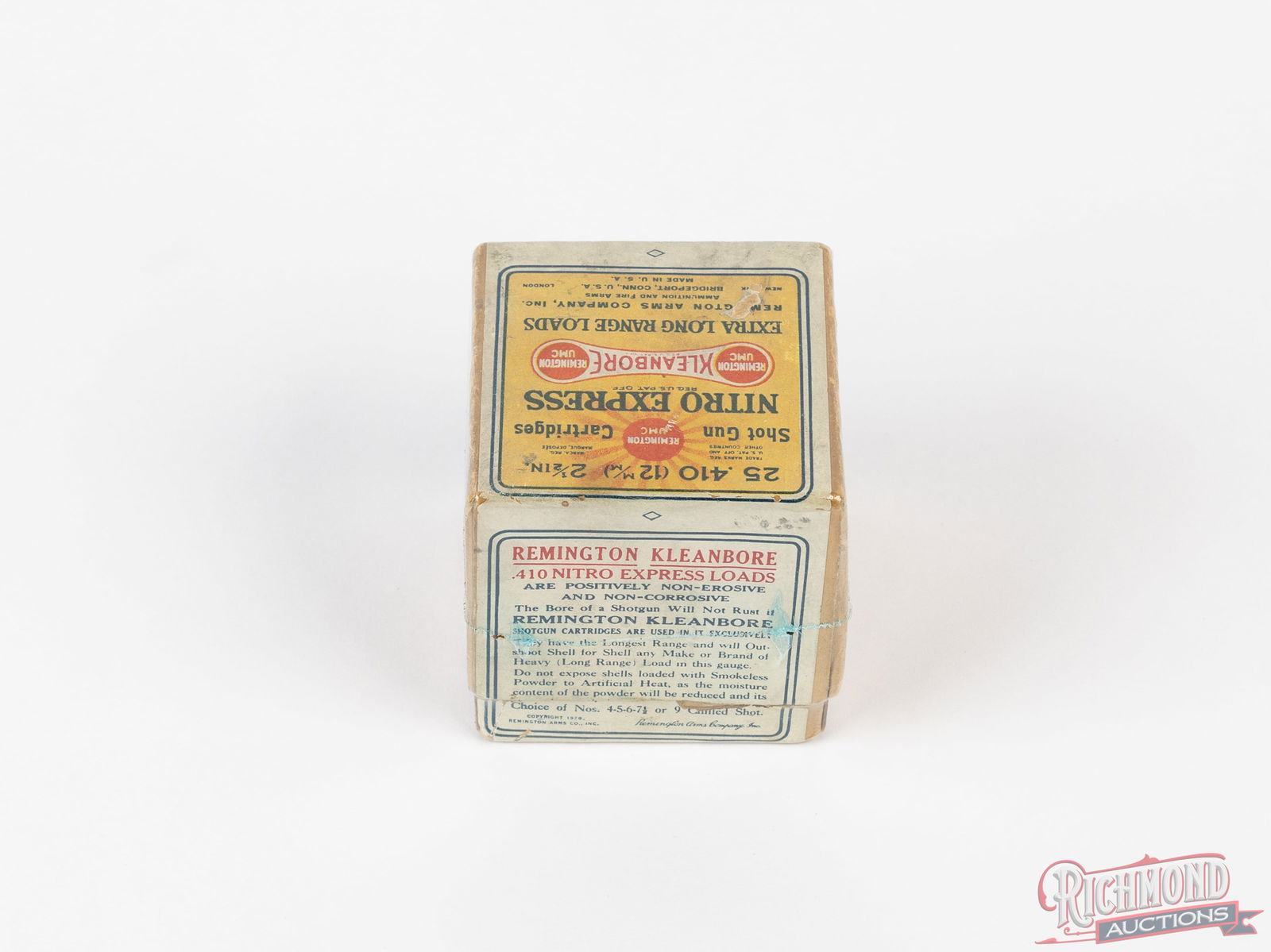 Full Remington UMC "Sunburst" .410 Gauge Two-Piece Shot Shell Box - 2