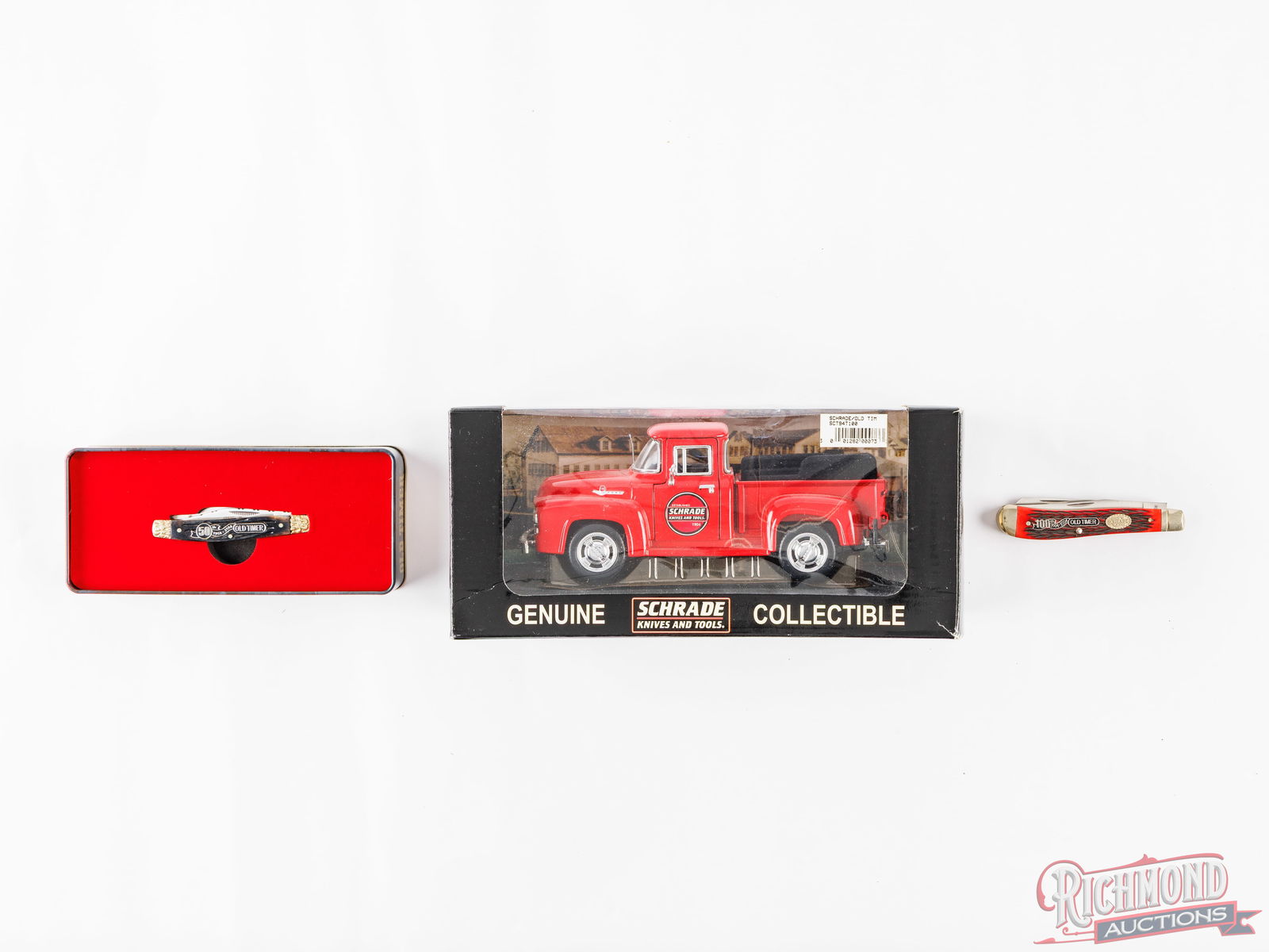 Two New Schrade Old Timer 50th & 100th Anniversary Knives & Die Cast Ford Model Truck (1 of 6)