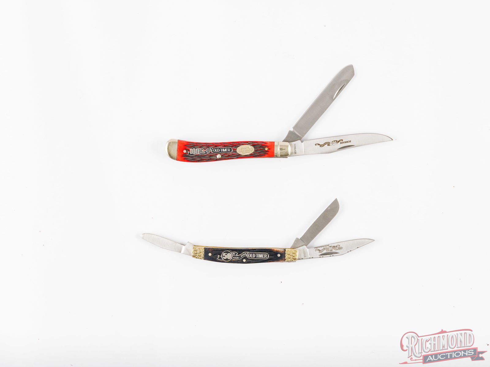 Two New Schrade Old Timer 50th & 100th Anniversary Knives & Die Cast Ford Model Truck - 2