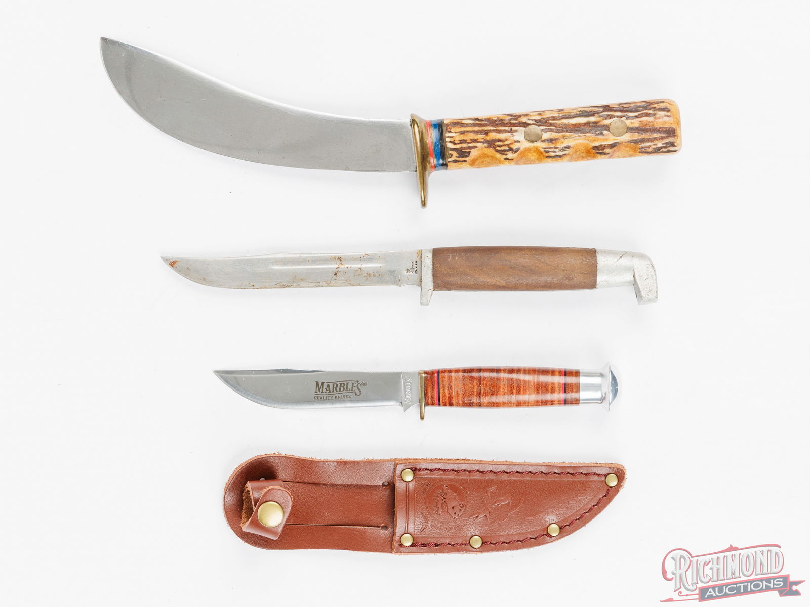 Marble's 3-Piece Gift Set, Queen Cutlery Knife & Nessmuk Stag Handle Fixed Blade - 2