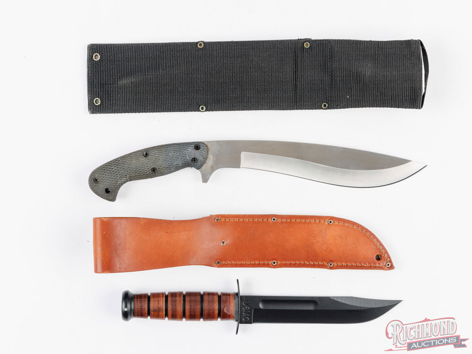 Ka-Bar USMC Iwo Jima Commemorative, Ka-Bar Folder & Sgt. Bulldog Fixed Blade Knife - 4
