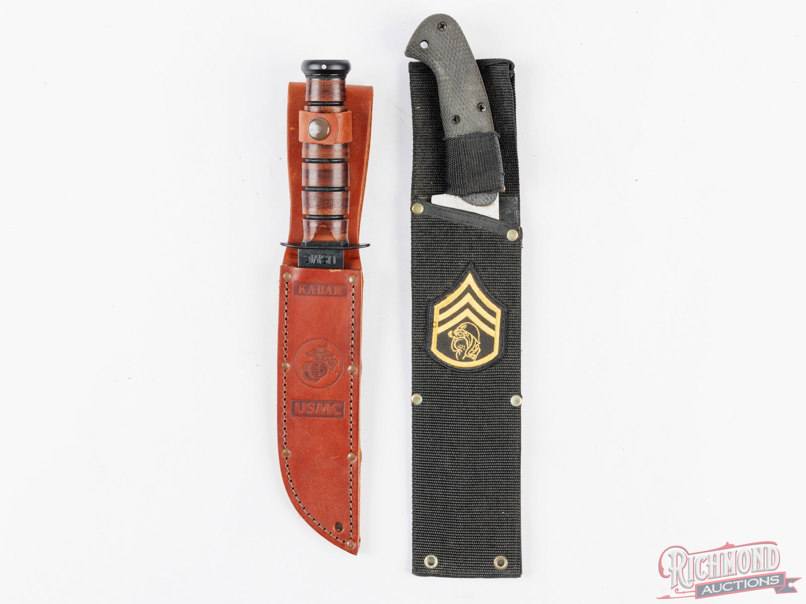 Ka-Bar USMC Iwo Jima Commemorative, Ka-Bar Folder & Sgt. Bulldog Fixed Blade Knife - 5