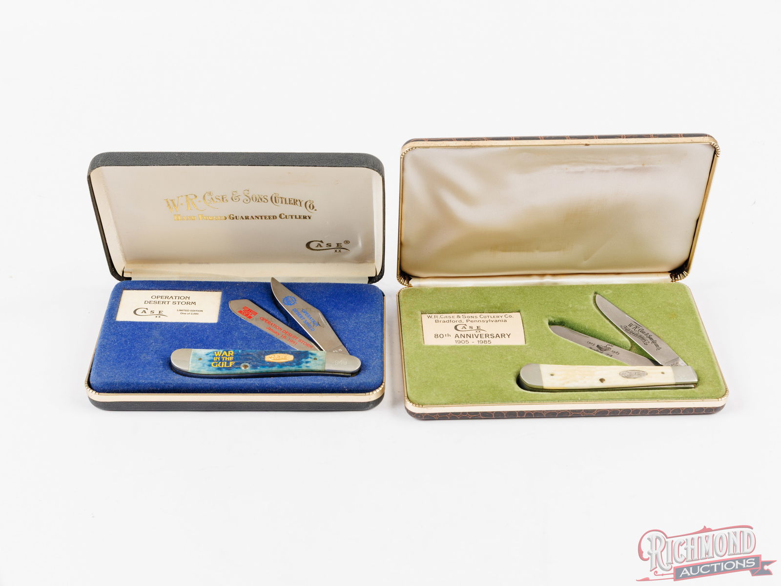 Two Case Commemorative Folder Knives Operation Desert Storm & Case 80th Anniversary (1 of 4)