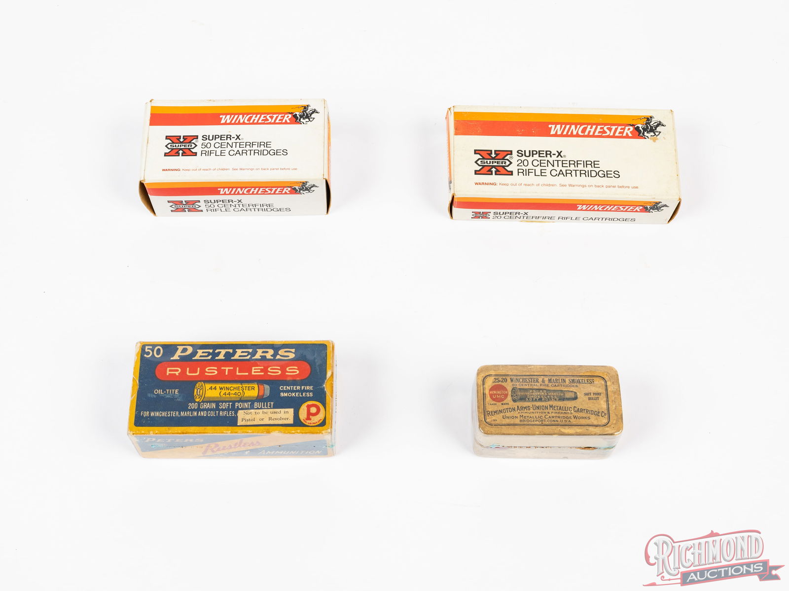 Lot Hard to Find Ammunition in Vintage Boxes .25-35 WIN, .22 Hornet, .44-40 WIN, .25-20 WIN (1 of 2)