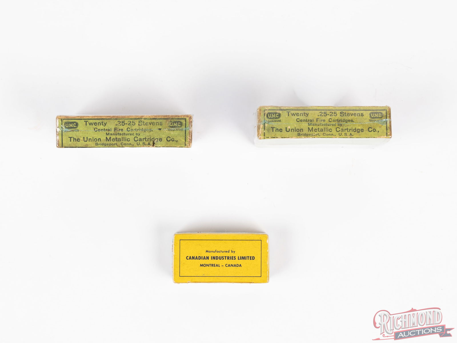 Rare 40 Rounds UMC .25-25 Stevens and 50 Rounds of .25 Stevens Short Ammunition in Vintage Boxes - 2