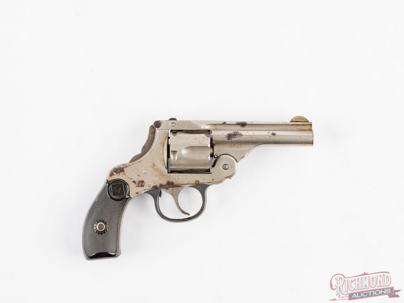 Harrington & Richardson Auto Ejecting .38 S&W Double Action Revolver in Nickel - 2