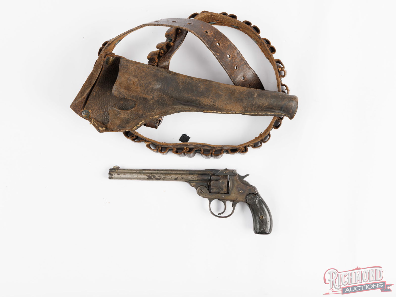 Iver Johnson Top Break 32 S&W Caliber Double Action Revolver In Period Belt And Holster (1 of 6)