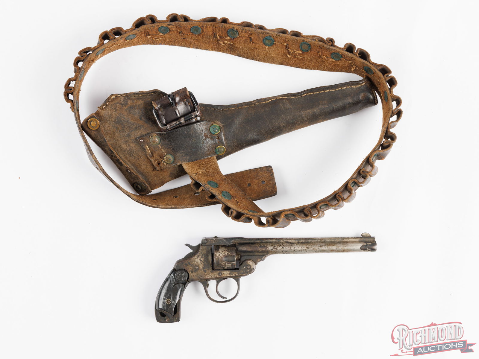 Iver Johnson Top Break 32 S&W Caliber Double Action Revolver In Period Belt And Holster - 4