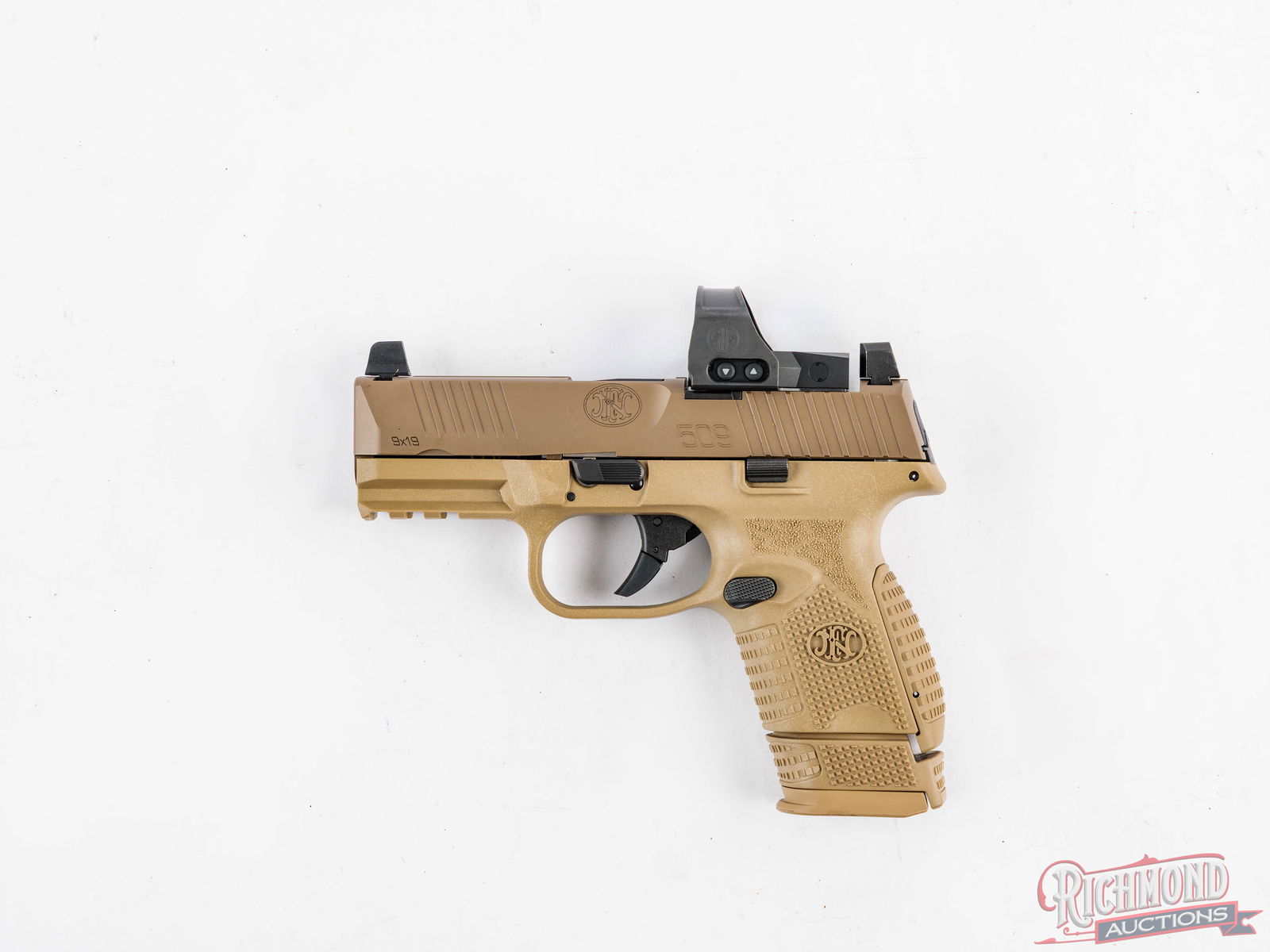 FN 509 Compact MRD 9mm Semi-Automatic Pistol In FDE With Sig Red Dot Optics And Accessories - 2