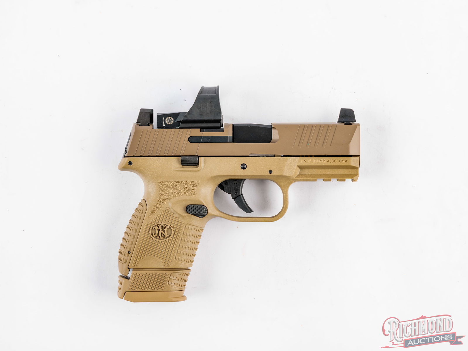 FN 509 Compact MRD 9mm Semi-Automatic Pistol In FDE With Sig Red Dot Optics And Accessories - 3