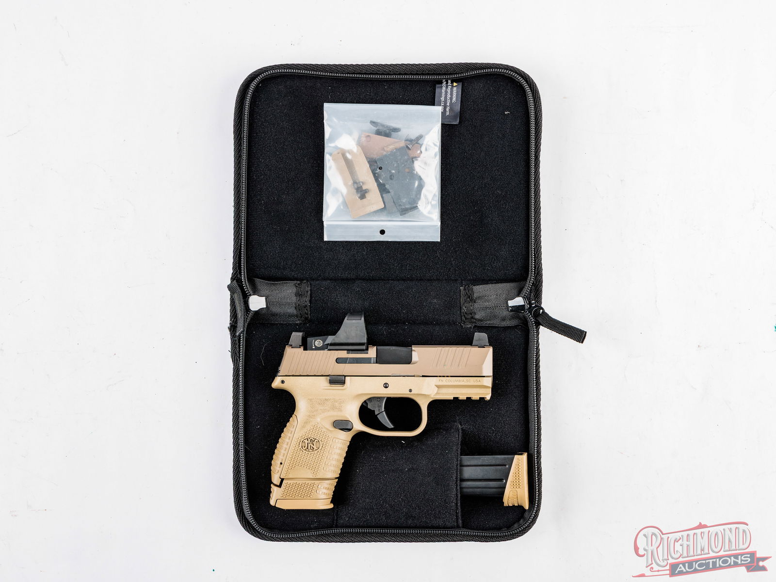 FN 509 Compact MRD 9mm Semi-Automatic Pistol In FDE With Sig Red Dot Optics And Accessories - 4