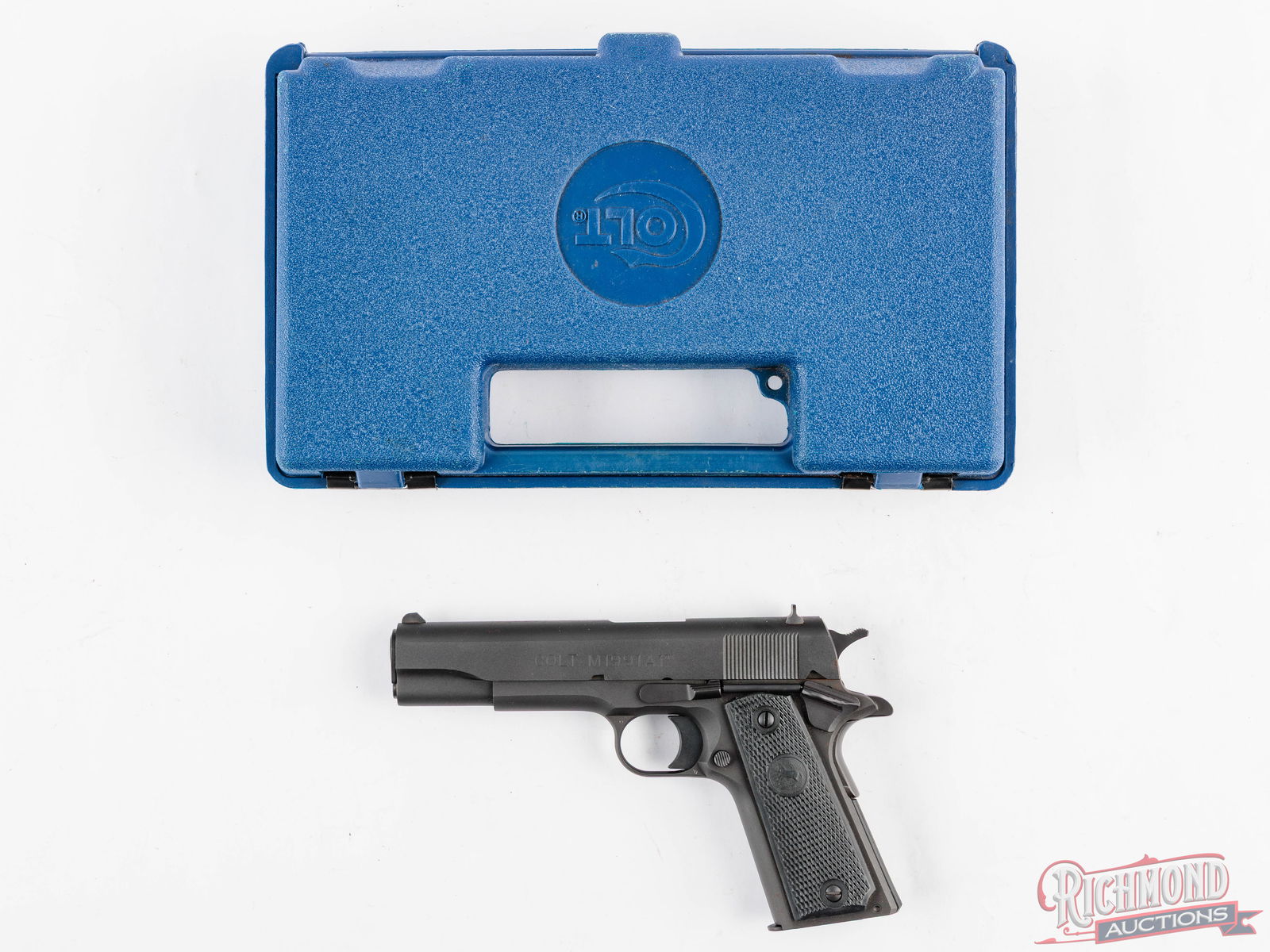 Colt MK IV Series 80 M1991A1 .45 ACP Semi-Auto Pistol in Original Case: Manufactured in 1994 by Colt. This M1991A1 Series 80 pistol features a 5" barrel with original style iron sights. All 1911 controls with grip safety. Matte parkerized finish. Fitted with factory black