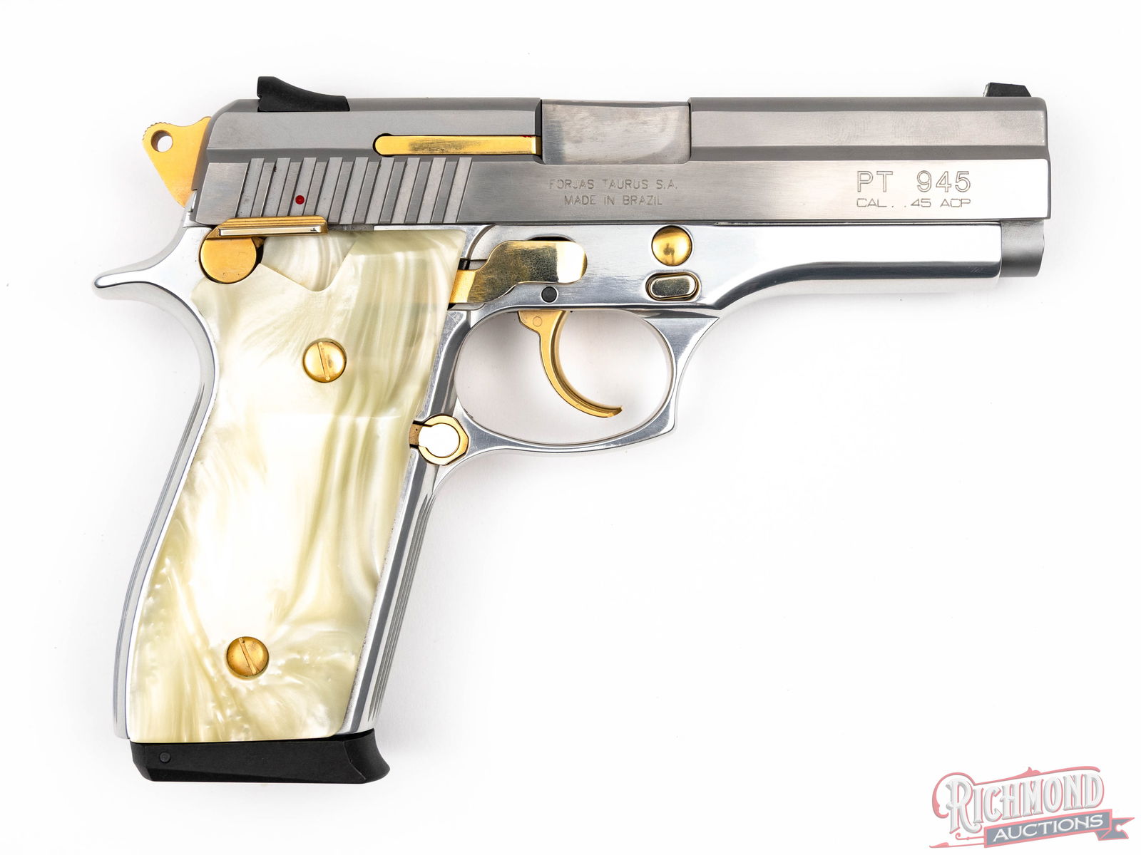 Taurus PT 945 Stainless & Gold Duo Tone Semi-Automatic Pistol In .45 ACP - 2