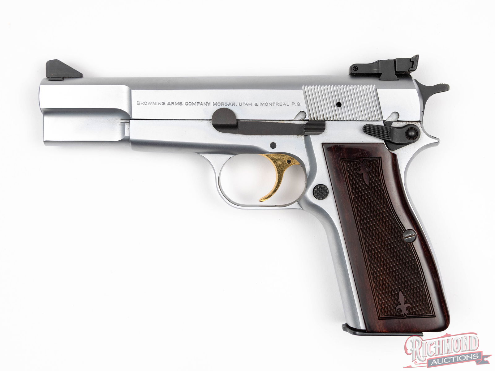Belgium Browning Hi-Power 9mm Luger Semi-Auto Pistol In Satin Nickel - 2