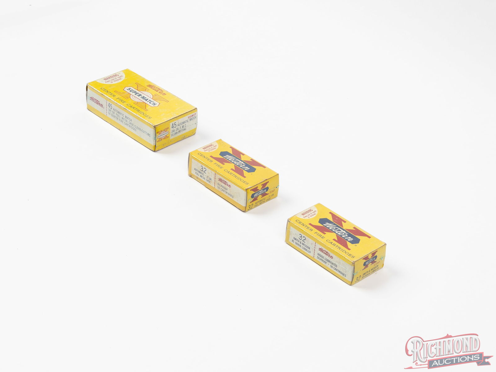 50 Rounds Each Of Western X .45 Auto Super Match, .32 S&W And .32 ACP In Vintage Boxes - 2