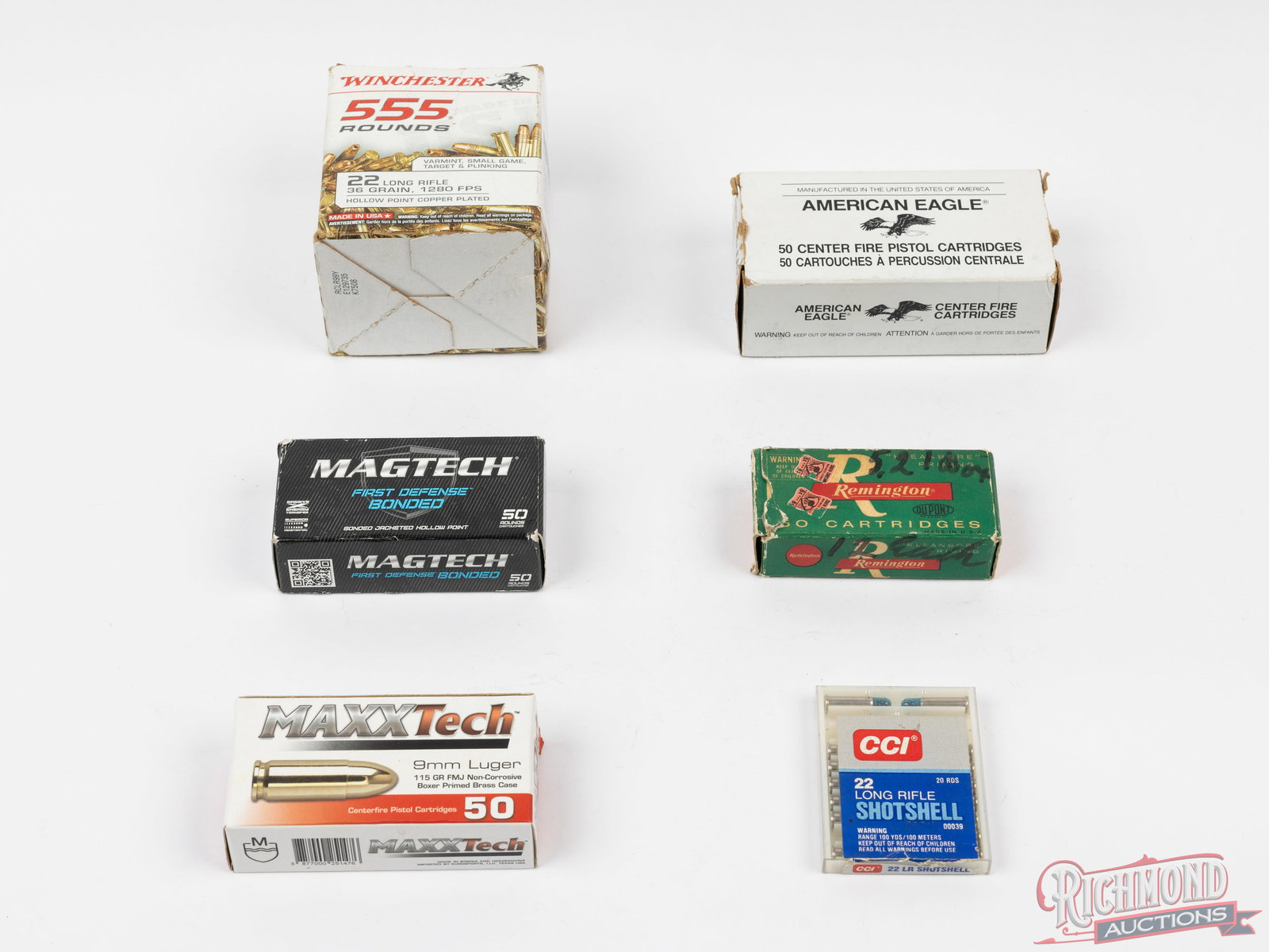 Assorted Rimfire & Centerfire Ammunition Approximately 600 Rounds .22 LR, 9mm, .38 SPL, .32 ACP (1 of 2)