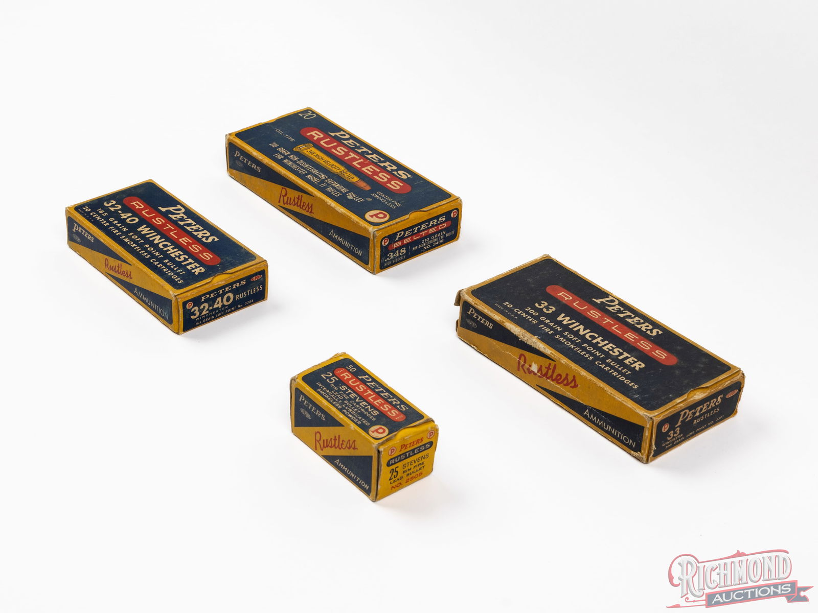 Four Peters Rustless Collector Ammunition Rare .25 Stevens, .33 WIN, 32-40 WIN, .348 WIN - 2