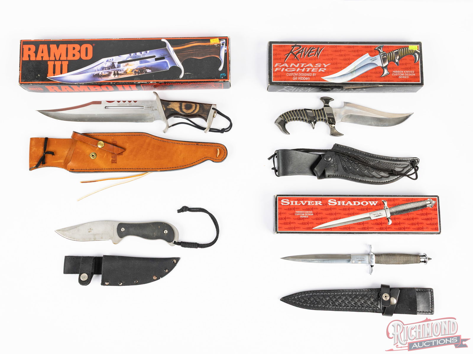 Lot of Three United Fixed Blade Fantasy Knives and Barracuda Fixed Blade Knife (1 of 3)