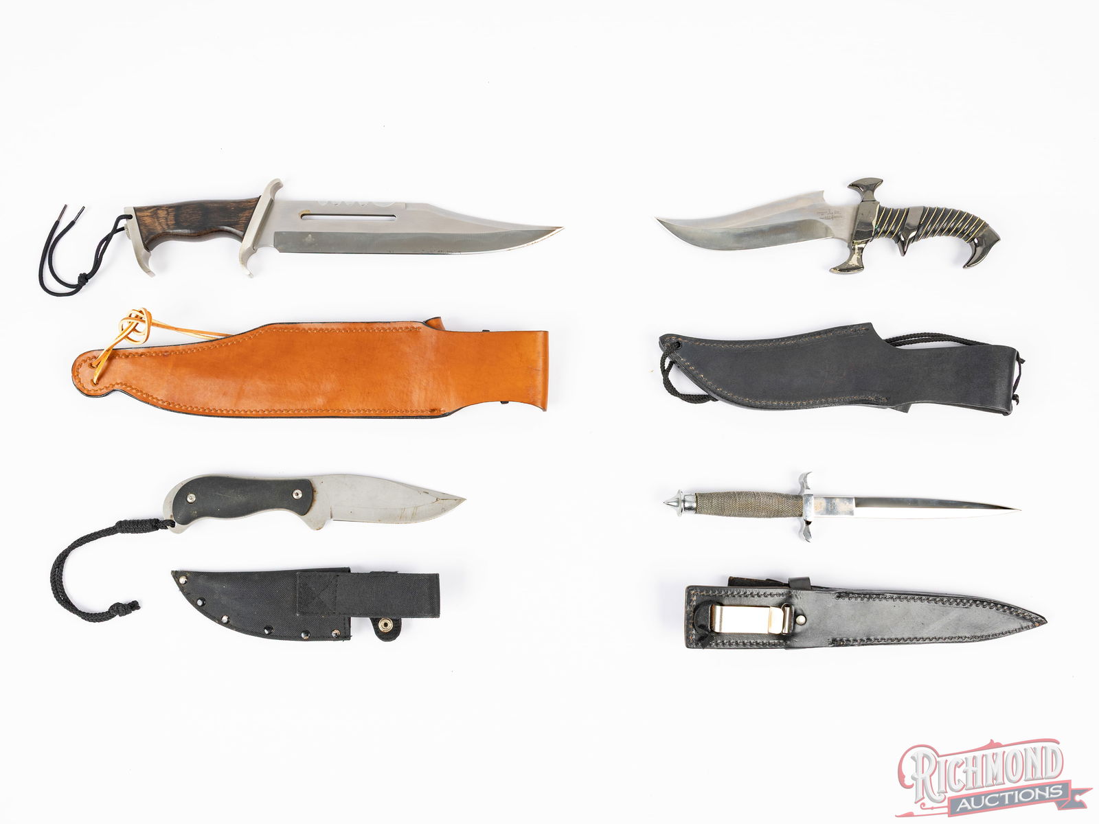 Lot of Three United Fixed Blade Fantasy Knives and Barracuda Fixed Blade Knife - 3