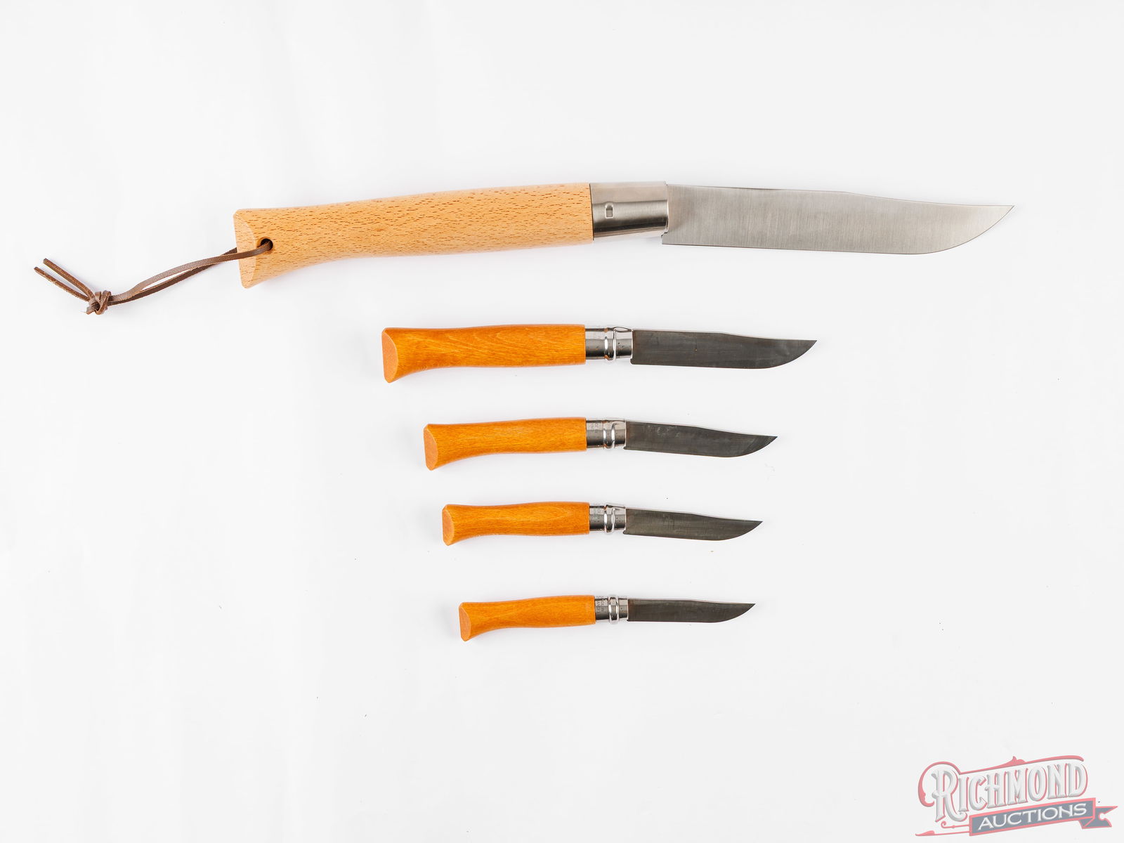 Cased Opinel Carbone Folder Knife Set No. 2 Thru 12 & Giant 13 Inox - 3