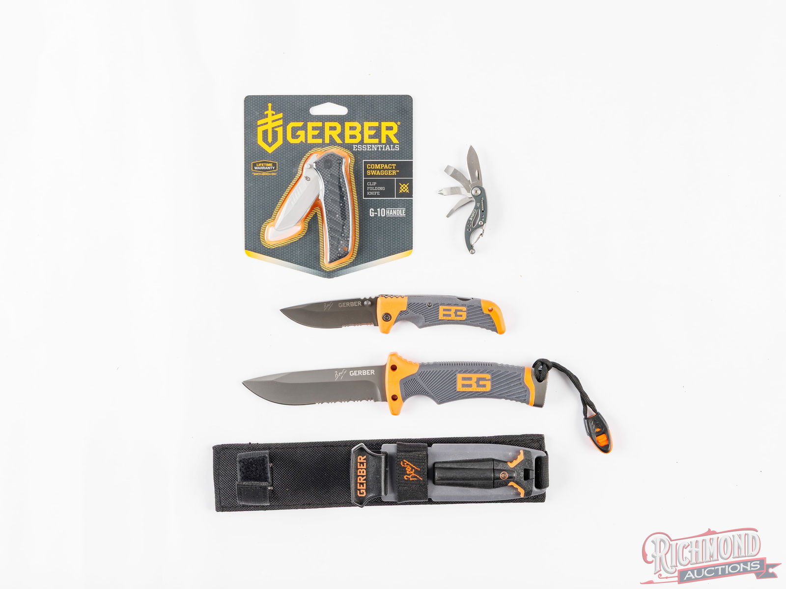 Lot of Four Gerber Folder Knives & Bear Grylls Ultimate Fixed Blade (1 of 4)