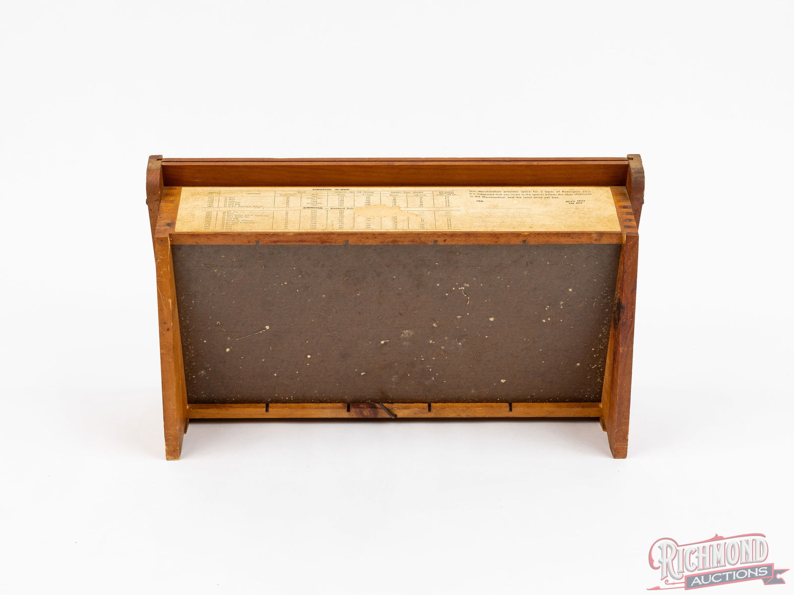 Remington "Hi-Speed" 22's Wood Retail Counter Display & 18 Collector .22 Short & WRF Ammo Boxes - 2