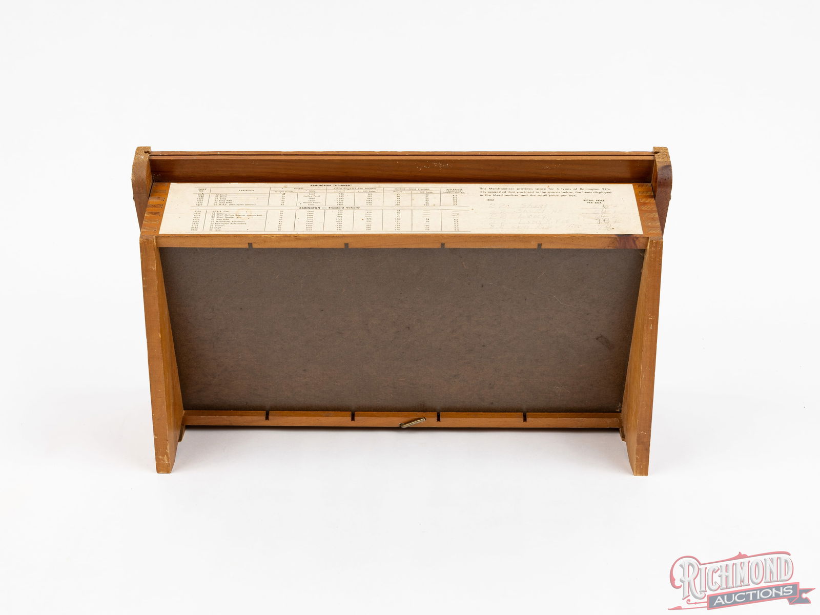 Remington "Hi-Speed" 22's Wood Retail Counter Display & 25 Collector .22 Caliber Ammunition - 2