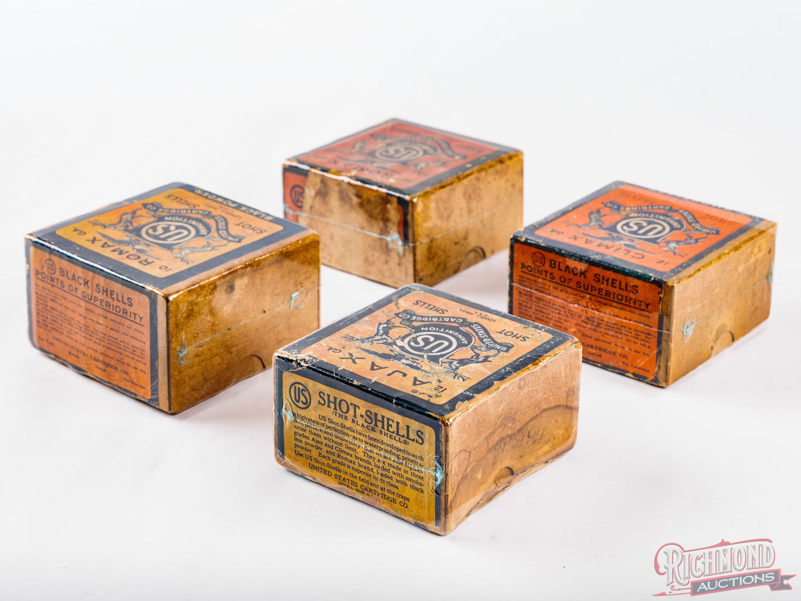 Four US Ammunition Cartridge Co Collector Shotshell Boxes 10 & 12 Gauge - 2
