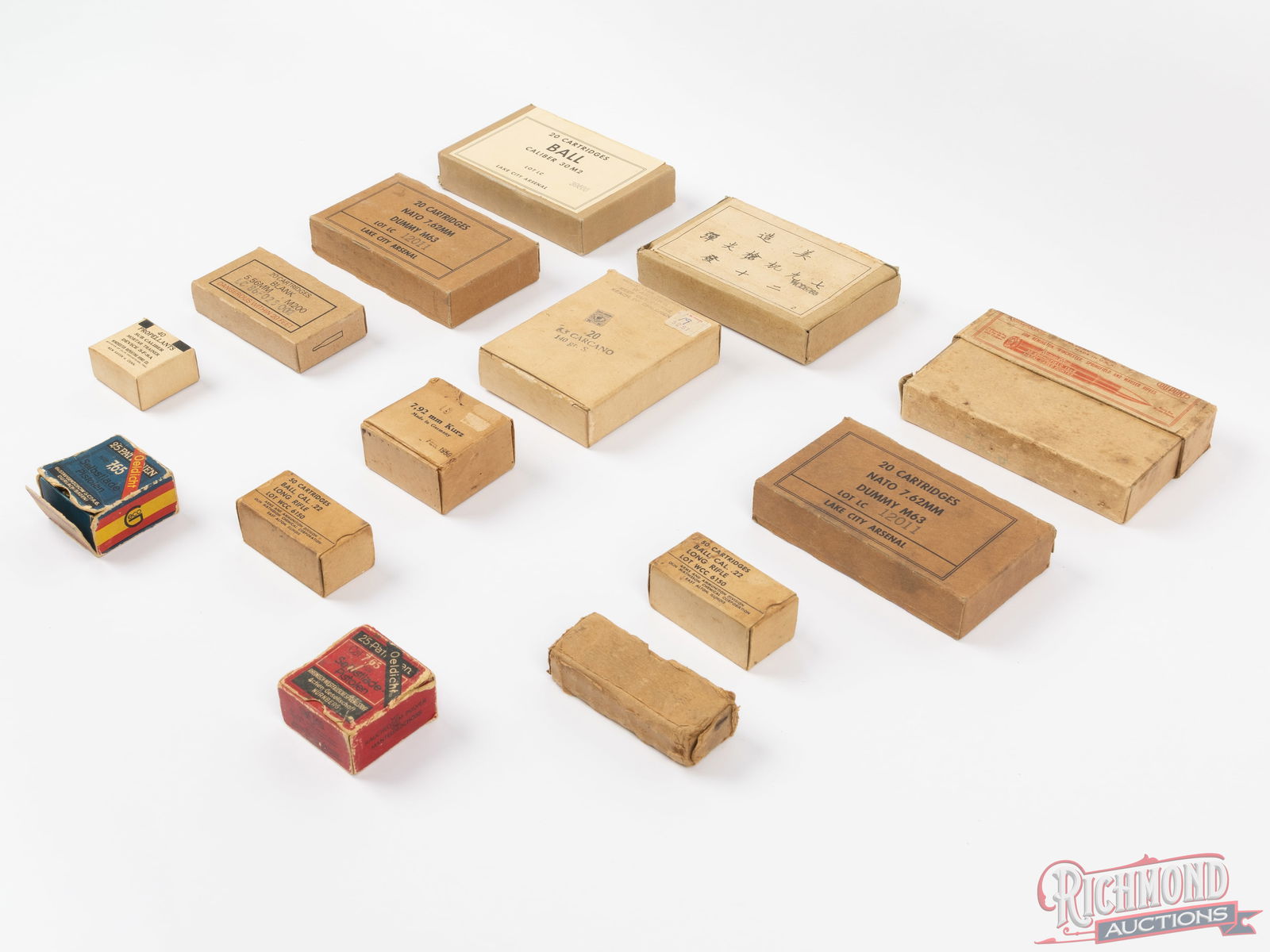 14 Boxes of Assorted Vintage Rifle & Pistol Ammunition Includes Military Ball Ammo - 2