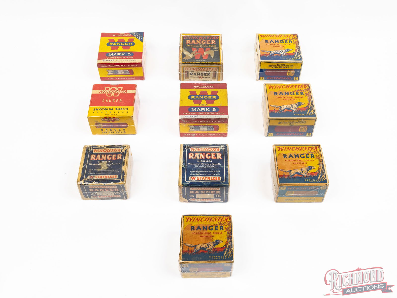 Lot of 10 Vintage Winchester Shotshell Boxes Some Full (1 of 2)