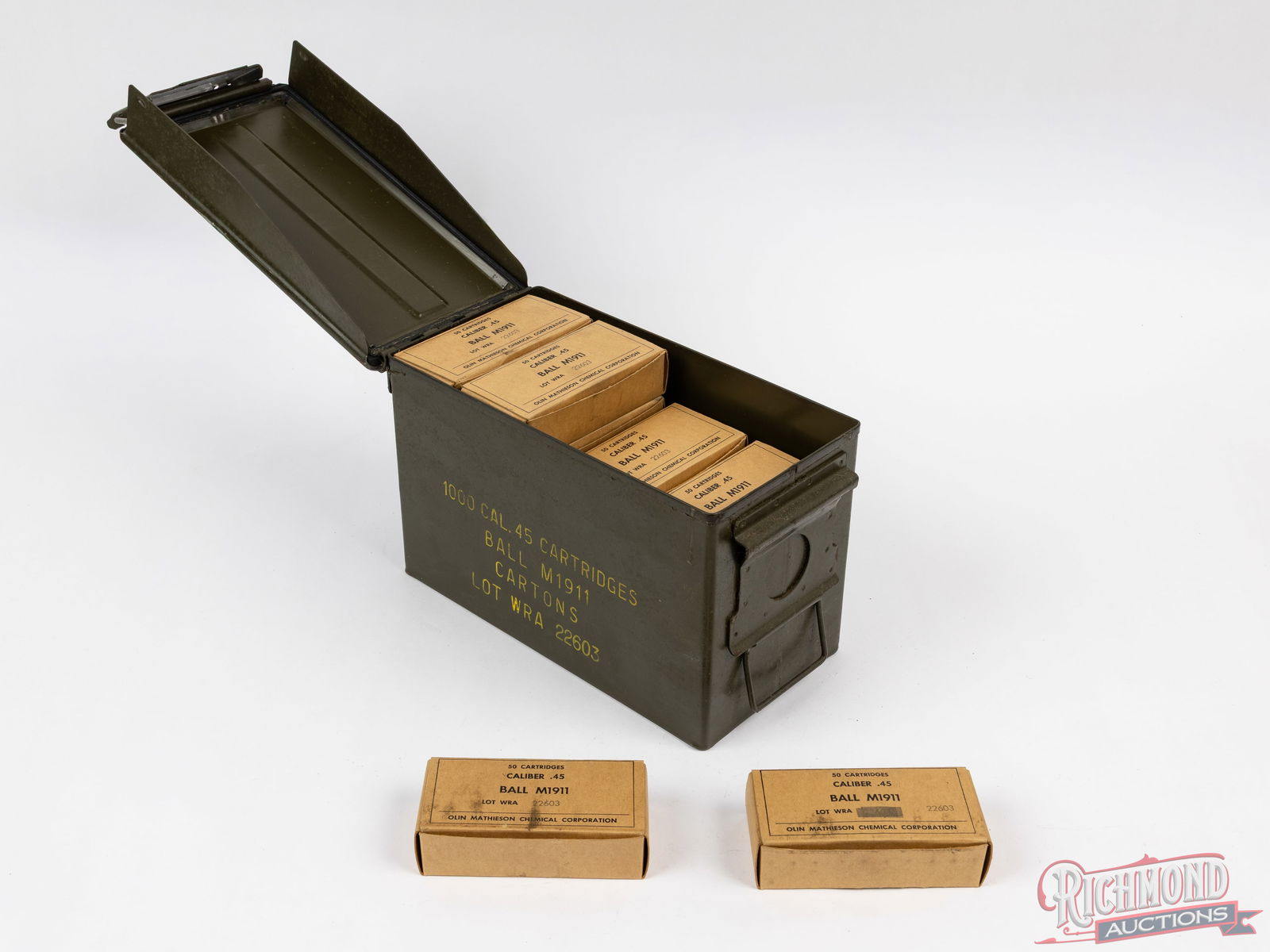 1000 Rounds Of 45 Caliber Ball 1911 Ammunition With Lot Matching Storage Box (1 of 2)