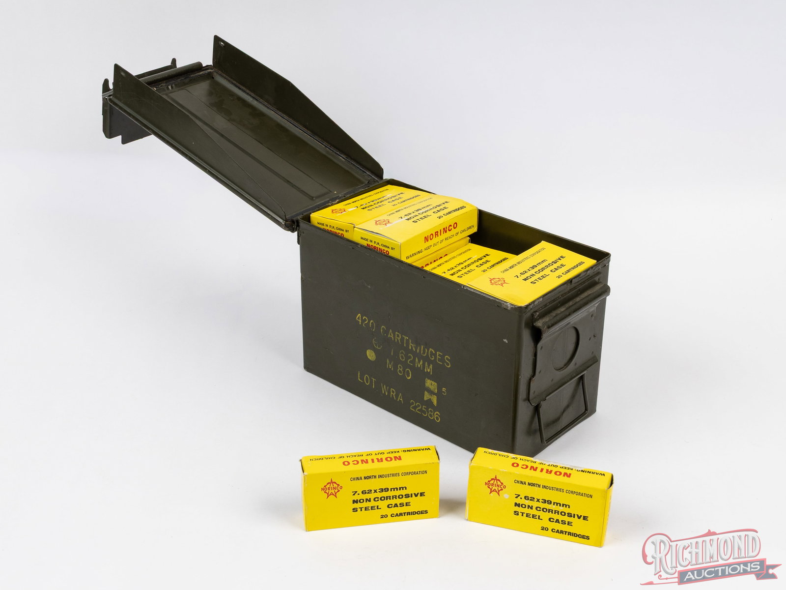 620 Rounds Of Norinco 7.62x39 Steel Cased Cartridges In Storage Box (1 of 2)