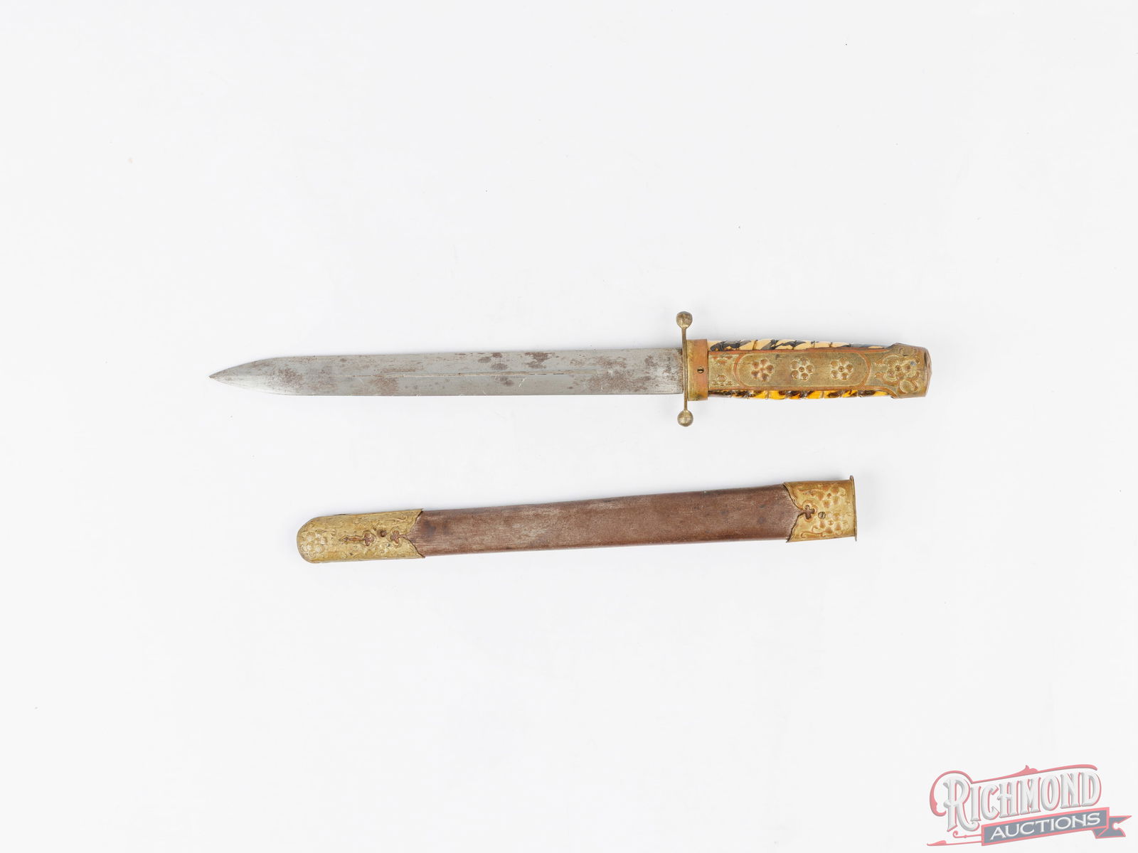 1920's to WWII Era Chinese Dirk Dagger With Scabbard - 2